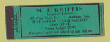 Matchbook Cover - MJ Griffin Tavern Madison WI Full Length
