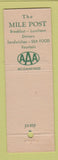 Matchbook Cover - Mile Post Newport RI  Full Length