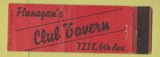 Matchbook Cover - Club Tavern Flanagan's WORN Full Length
