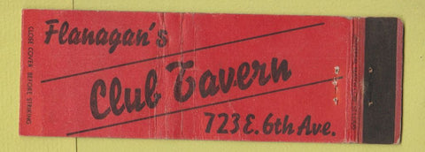 Matchbook Cover - Club Tavern Flanagan's WORN Full Length