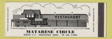 Matchbook Cover - Matarese Circle Restaurant Newington CT Full Length