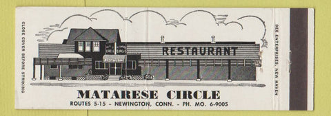 Matchbook Cover - Matarese Circle Restaurant Newington CT Full Length