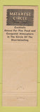 Matchbook Cover - Matarese Circle Restaurant Newington CT Full Length