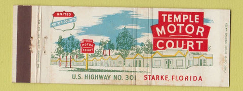 Matchbook Cover - Temple Motor Court Starke FL WEAR Full Length