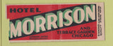 Matchbook Cover - Hotel Morrison Chicago IL DQ WEAR BOBTAIL Full Length