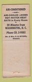 Matchbook Cover - Chilla Villa Motel Fairfax VA BOBTAIL