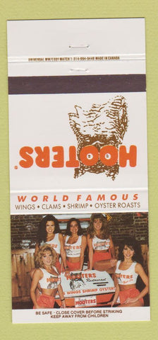 Matchbook Cover - Hooters Restaurant girlie Nashville Chattanooga TN 30 Strike