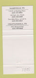 Matchbook Cover - Hooters Restaurant girlie Nashville Chattanooga TN 30 Strike