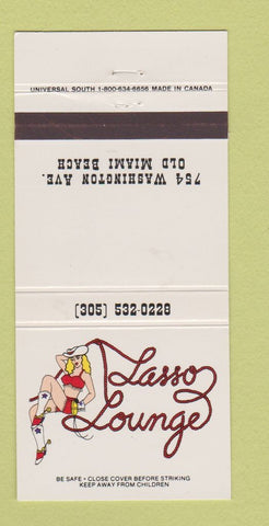 Matchbook Cover - Lasso Lounge Old Miami Beach FL girlie Strip Club? 30 Strike