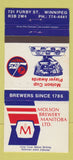 Matchbook Cover - Molson Brewery Winnipeg MB Jets Hockey WEAR 30 Strike