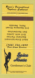 Matchbook Cover - Spice House Strip Club Reno NV Girlie 30 Strike