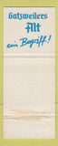 Matchbook Cover - Diebels Alt Beer Germany WEAR