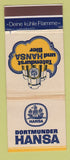 Matchbook Cover - Dortmunder Hansa Beer Bier WEAR