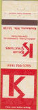 Matchbook Cover - Keller Structures Kaukauna WI