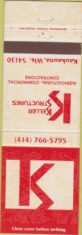 Matchbook Cover - Keller Structures Kaukauna WI