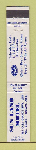 Matchbook Cover - Sun Land Motel Tucson AZ 10 Strike