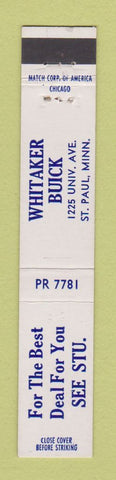 Matchbook Cover - Whitaker Buick ST Paul MN 10 Strike