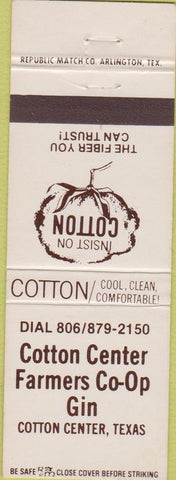 Matchbook Cover - Cotton Center Farmers COOP Cotton Center TX
