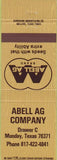 Matchbook Cover - Abell AG Co seed Munday TX
