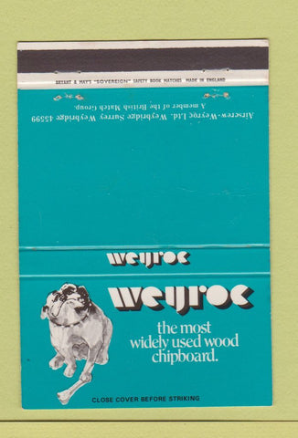 Matchbook Cover - Weyroc Chipboard Weybridge Surrey UK dog  40 Strike