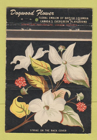 Matchbook Cover - Dogwood Flower Canada BC WEAR 40 Strike
