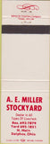 Matchbook Cover - AE Miller Stockyard Delphos OH
