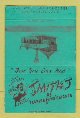 Matchbook Cover - Smith's Fried Chicken Los Angeles CA SAMPLE WEAR 40 Strike