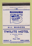 Matchbook Cover - Twilite Motel Hume IL WORN BACK 40 Strike