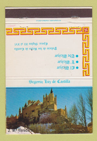 Matchbook Cover - Segovia Luz de Castilla Spain WEAR 40 Strike