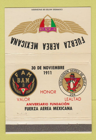 Matchbook Cover - Fuerza Aerea Mexicana Mexican 40 Strike
