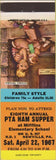 Matchbook Cover - PTA Ham Supper Newville PA 1967 WEAR