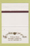Matchbook Cover - Cave des Rois London UK England 40 Strike