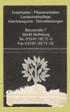 Matchbook Cover - Hermann Witzke Wolfsburg Germany WEAR 40 Strike