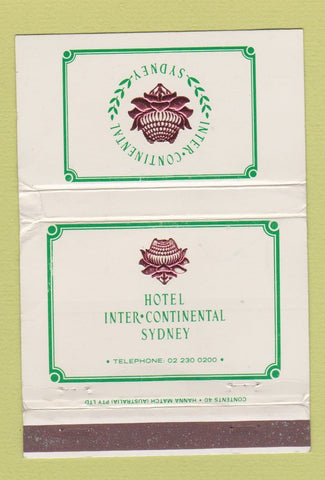 Matchbook Cover - Inter Continental Hotel Sydney Australia WEAR 40 Strike