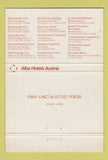 Matchbook Cover - Alba Hotels Austria WEAR 40 Strike
