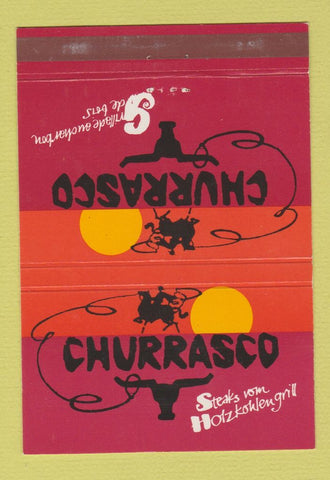 Matchbook Cover - Churrasco Steaks Luzern Switzerland 40 Strike