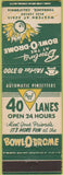 Matchbook Cover - Bowl O Drome bowling Torrance CA
