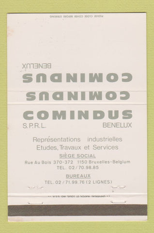 Matchbook Cover - Comindux Benelux Brussels Belgium 40 Strike