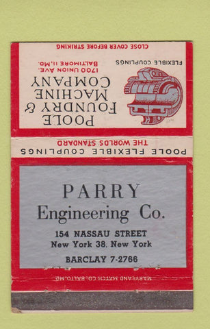 Matchbook Cover - Poole Foundry Machine Company Baltimore MD WEAR 40 Strike