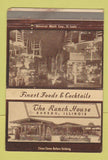 Matchbook Cover - Ranch House Bureau IL restaurant WEAR 40 Strike