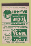 Matchbook Cover - Vogue  Cleaners Laundry Milwaukee WI 40 Strike