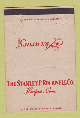 Matchbook Cover - Stanley Rockwell Company Hartford CT metal treating 40 Strike