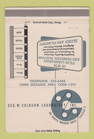 Matchbook Cover - Geo Colburn Laboratory Chicago IL 40 Strike