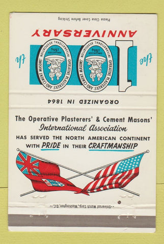 Matchbook Cover - Plasterers Cement Masons Association 1964 40 Strike