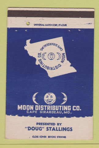Matchbook Cover - Moon Distributing Cape Girardeau MO liquor 40 Strike