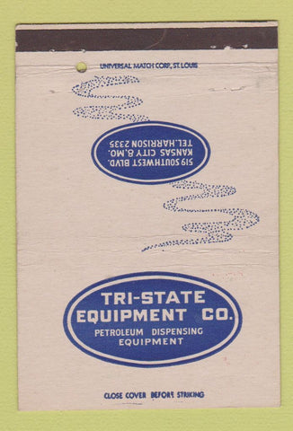 Matchbook Cover - Tri State Equipment Kansas City MO gas dispensing 40 Strike