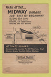 Matchbook Cover - Midway Garage New York City parking 40 Strike