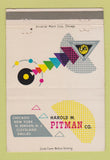 Matchbook Cover - Harold Pitman Lithography Chicago New York City 40 Strike