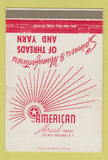 Matchbook Cover - American Thread Company New York City yarn 40 Strike