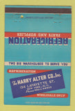 Matchbook Cover - Harry Alter Company Refrigeration New York City 40 Strike